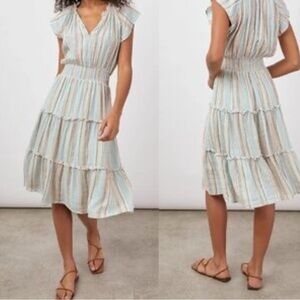 rails linen blend Amellia Dress Sag Harbour Stripe Light Green small